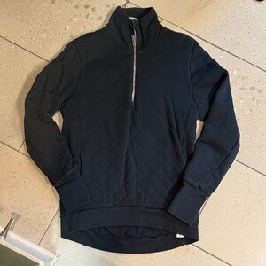 Lululemon Athletica Black Quilted Half-Zip Sweatshirt - Color is deep teal